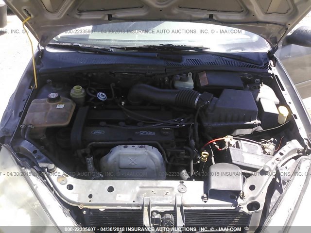 1FAFP38372W318161 - 2002 FORD FOCUS ZTS GRAY photo 10