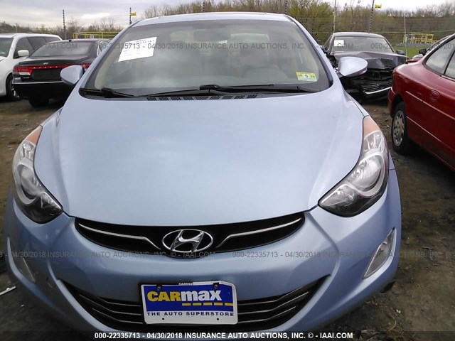 KMHDH4AE5BU159857 - 2011 HYUNDAI ELANTRA GLS/LIMITED BLUE photo 6