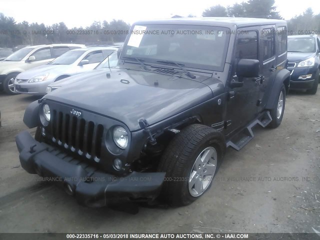 1C4BJWDG0HL704628 - 2017 JEEP WRANGLER UNLIMITE SPORT GRAY photo 2