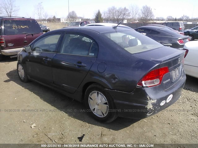 JHMFA36216S027415 - 2006 HONDA CIVIC HYBRID Navy photo 3