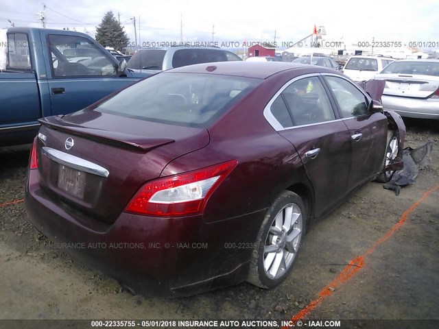 1N4AA51E89C812219 - 2009 NISSAN MAXIMA S/SV MAROON photo 4