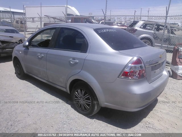 KL1TD56698B125077 - 2008 CHEVROLET AVEO LS SILVER photo 3
