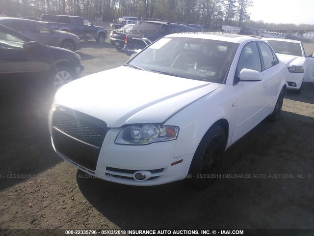 WAUAF78E27A148762 - 2007 AUDI A4 2/TURBO WHITE photo 2