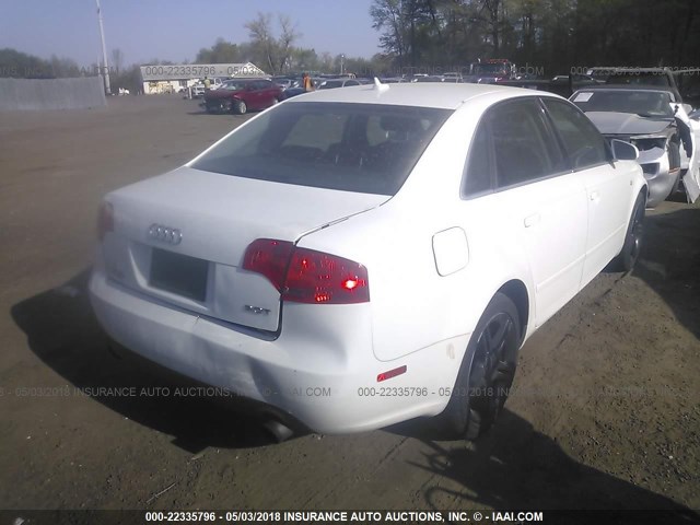 WAUAF78E27A148762 - 2007 AUDI A4 2/TURBO WHITE photo 4