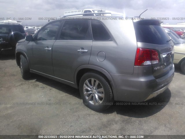 5XYKW4A23BG170459 - 2011 KIA SORENTO SX GRAY photo 3