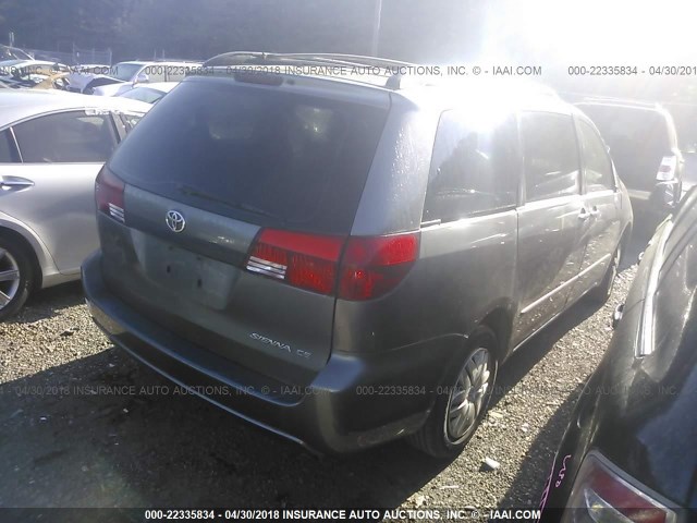 5TDZA23CX5S294906 - 2005 TOYOTA SIENNA CE/LE GRAY photo 4