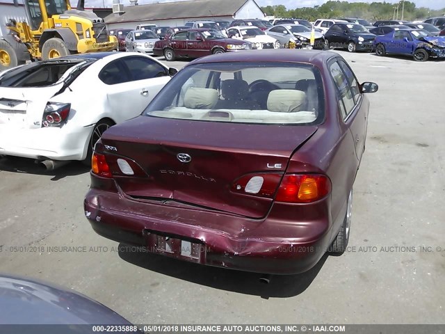 1NXBR18E9XZ230249 - 1999 TOYOTA COROLLA VE/CE/LE MAROON photo 6