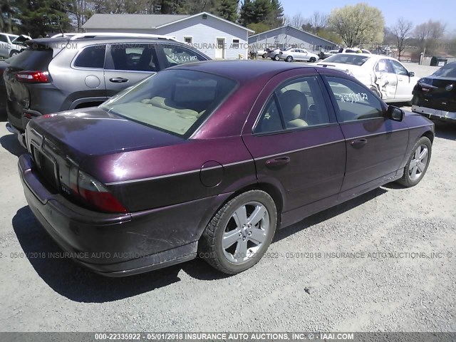 1LNFM87A16Y619496 - 2006 LINCOLN LS BURGUNDY photo 4