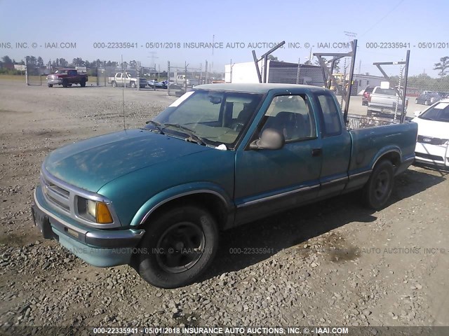 1GCCS19Z5S8103482 - 1995 CHEVROLET S TRUCK S10 GREEN photo 2