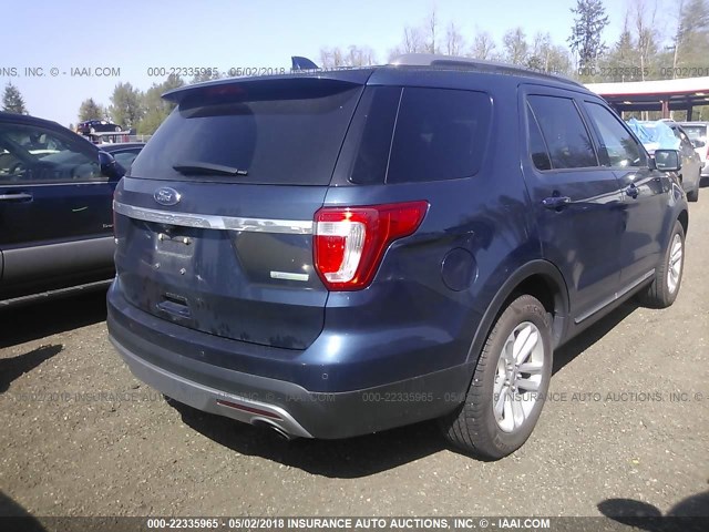 1FM5K7DH3GGB27346 - 2016 FORD EXPLORER XLT BLUE photo 4