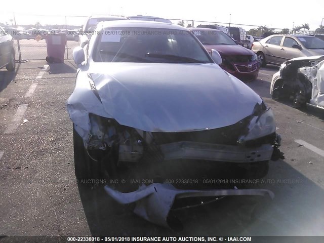 JTHBF5C29D5190616 - 2013 LEXUS IS 250 SILVER photo 6