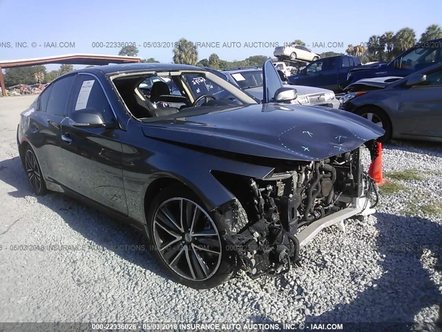 JN1AV7AP1EM691763 - 2014 INFINITI Q50 HYBRID PREMIUM/SPORT GRAY photo 1