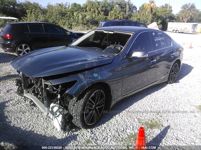 JN1AV7AP1EM691763 - 2014 INFINITI Q50 HYBRID PREMIUM/SPORT GRAY photo 2