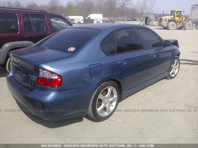 4S3BL626X97225051 - 2009 SUBARU LEGACY 2.5I LIMITED BLUE photo 4