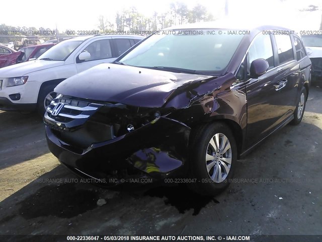 5FNRL5H63FB083583 - 2015 HONDA ODYSSEY EXL MAROON photo 6