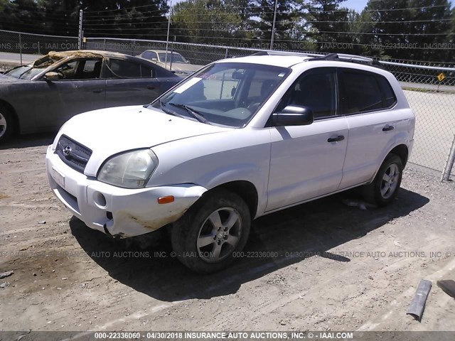 KM8JM12B45U082310 - 2005 HYUNDAI TUCSON GL WHITE photo 2