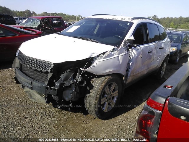 1GNKRGED9CJ196528 - 2012 CHEVROLET TRAVERSE LT WHITE photo 6