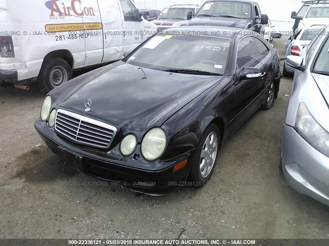 WDBLJ65G72T124334 - 2002 MERCEDES-BENZ CLK 320 BLACK photo 2