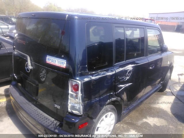 JTLKT334864092416 - 2006 TOYOTA SCION XB BLUE photo 4