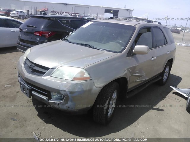 2HNYD18872H507011 - 2002 ACURA MDX TOURING GOLD photo 2