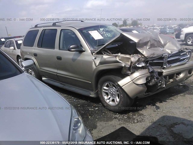 1D4HR48N73F518188 - 2003 DODGE DURANGO SLT GOLD photo 1