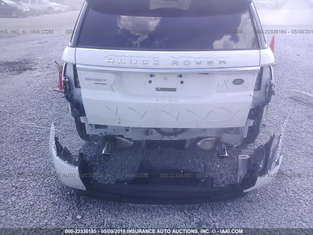 SALWR2KF9GA663383 - 2016 LAND ROVER RANGE ROVER SPORT HSE WHITE photo 6