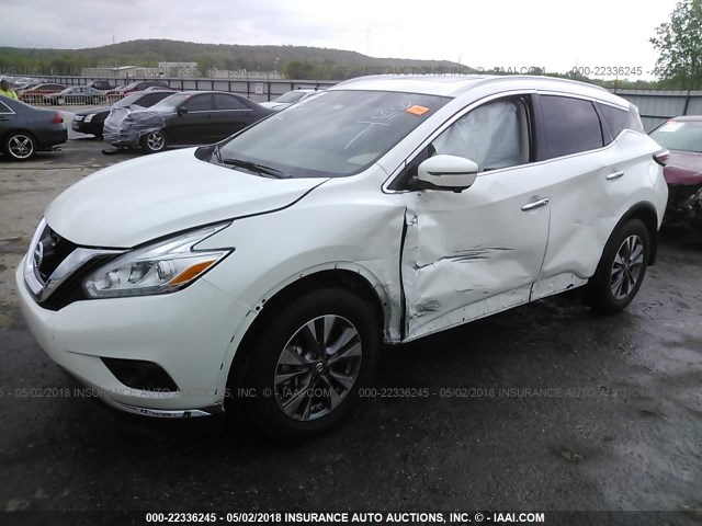 5N1AZ2MG4GN167600 - 2016 NISSAN MURANO S/SL/SV/PLATINUM WHITE photo 2