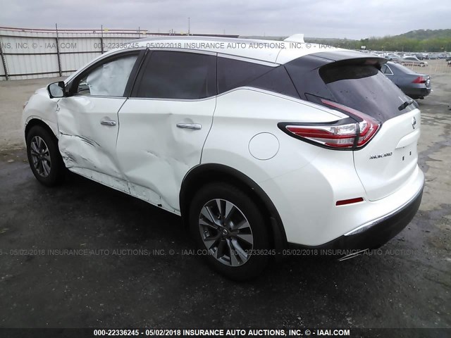 5N1AZ2MG4GN167600 - 2016 NISSAN MURANO S/SL/SV/PLATINUM WHITE photo 3