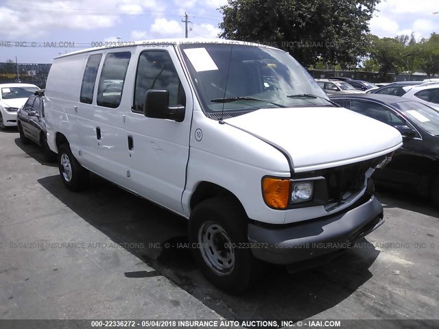 1FTRE14W06DA23700 - 2006 FORD ECONOLINE E150 VAN WHITE photo 1