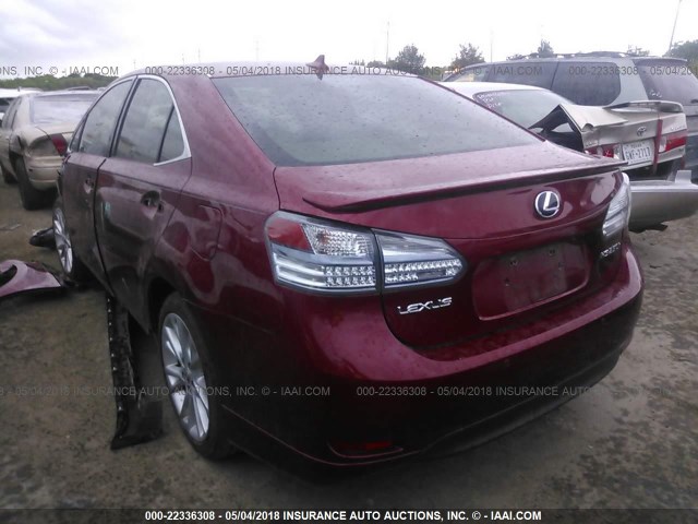 JTHBB1BA0A2025791 - 2010 LEXUS HS 250H RED photo 3