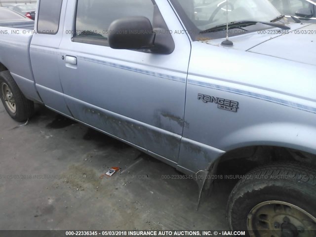 1FTYR14U9WPA17195 - 1998 FORD RANGER SUPER CAB BLUE photo 6