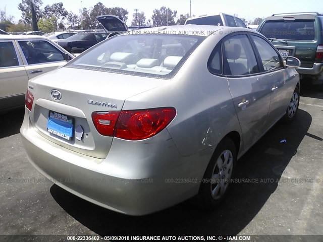 KMHDU46DX8U456305 - 2008 HYUNDAI ELANTRA GLS/SE/LIMITED GOLD photo 4