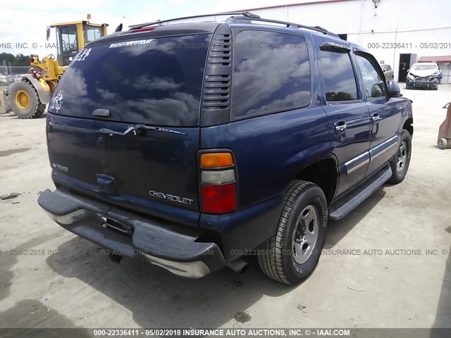 1GNEC13T75R263587 - 2005 CHEVROLET TAHOE C1500 BLUE photo 4