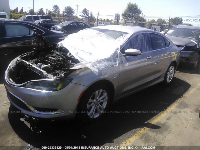 1C3CCCAB7GN103455 - 2016 CHRYSLER 200 LIMITED SILVER photo 2