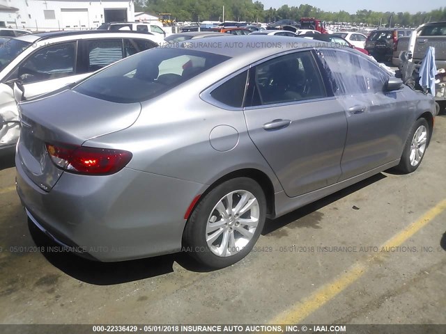 1C3CCCAB7GN103455 - 2016 CHRYSLER 200 LIMITED SILVER photo 4