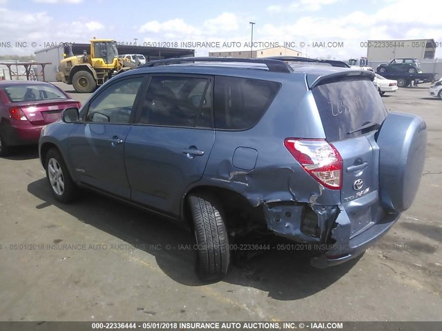 JTMBD31V385142950 - 2008 TOYOTA RAV4 LIMITED BLUE photo 3