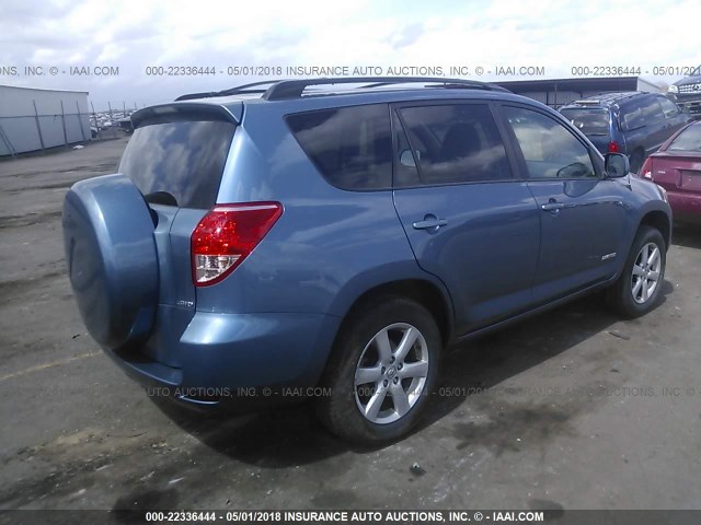 JTMBD31V385142950 - 2008 TOYOTA RAV4 LIMITED BLUE photo 4