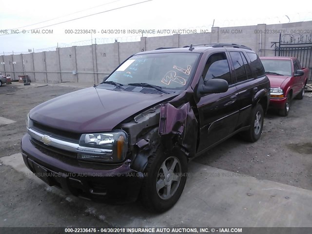 1GNDT13S362126806 - 2006 CHEVROLET TRAILBLAZER LS/LT BURGUNDY photo 2