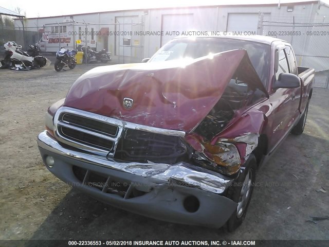 1B7GL22X9WS532517 - 1998 DODGE DAKOTA MAROON photo 6