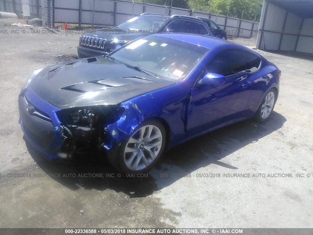 KMHHT6KDXDU091737 - 2013 HYUNDAI GENESIS COUPE 2.0T BLUE photo 2