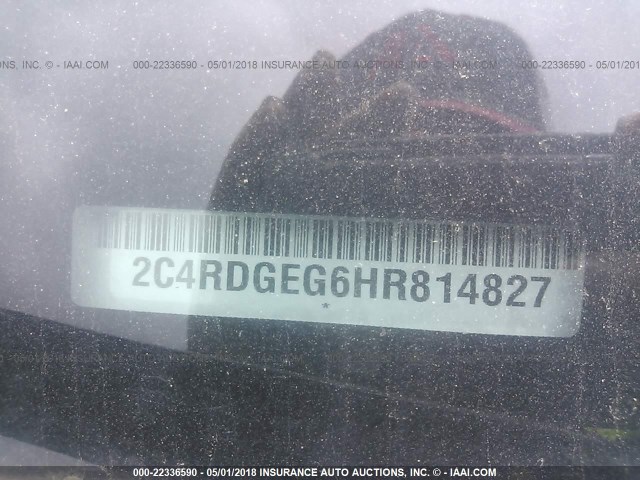 2C4RDGEG6HR814827 - 2017 DODGE GRAND CARAVAN GT GRAY photo 9