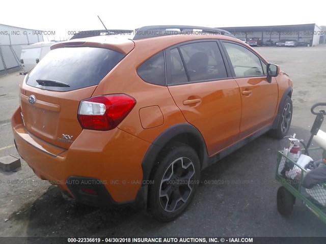 JF2GPAWCXE8314959 - 2014 SUBARU XV CROSSTREK 2.0 PREMIUM ORANGE photo 4