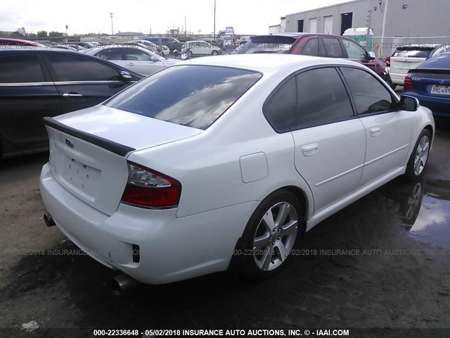 4S3BL676084205867 - 2008 SUBARU LEGACY GT LIMITED WHITE photo 4