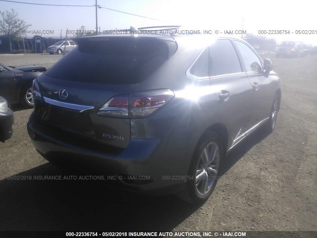 2T2BK1BA7FC321865 - 2015 LEXUS RX 350/BASE/F SPORT GRAY photo 4