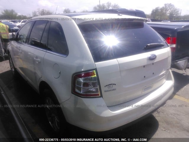 2FMDK39C98BB38183 - 2008 FORD EDGE LIMITED WHITE photo 3