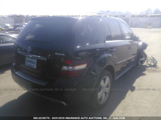 4JGBB8GB9BA716686 - 2011 MERCEDES-BENZ ML 350 4MATIC BLACK photo 4