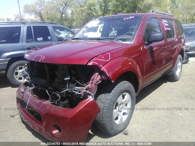 5N1AR18B38C658620 - 2008 NISSAN PATHFINDER S/LE/SE RED photo 2