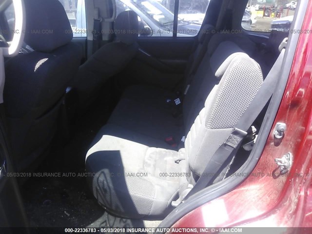 5N1AR18B38C658620 - 2008 NISSAN PATHFINDER S/LE/SE RED photo 8