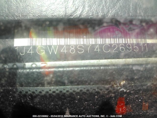 1J4GW48S74C269511 - 2004 JEEP GRAND CHEROKEE LAREDO/COLUMBIA/FREEDOM 银色 照片 9