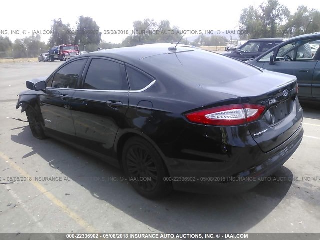 3FA6P0UU9GR187256 - 2016 FORD FUSION S HYBRID BLACK photo 3